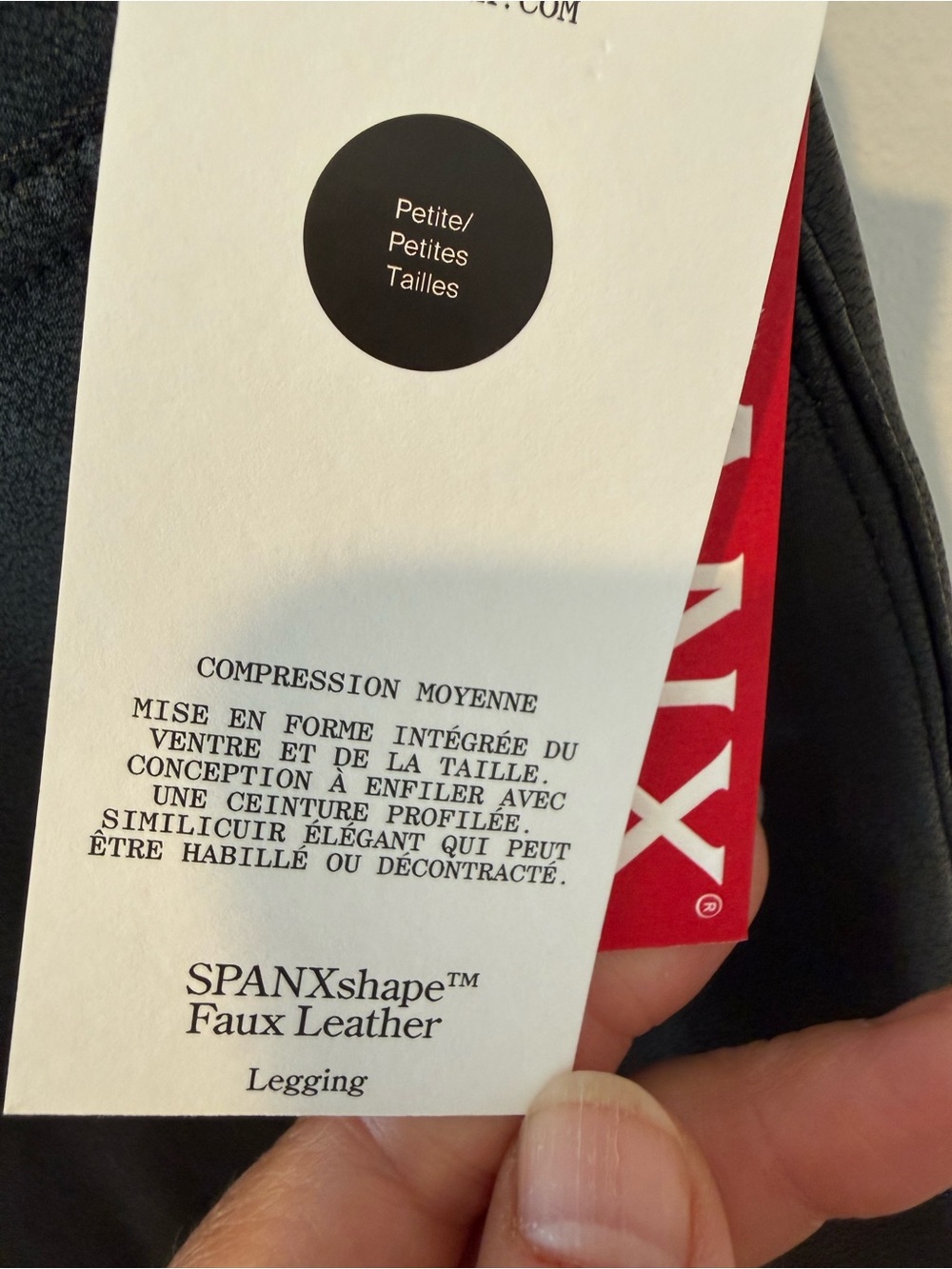 SPANX High-Waist Faux Leather Look Leggings - Black - Picture 7 of 7